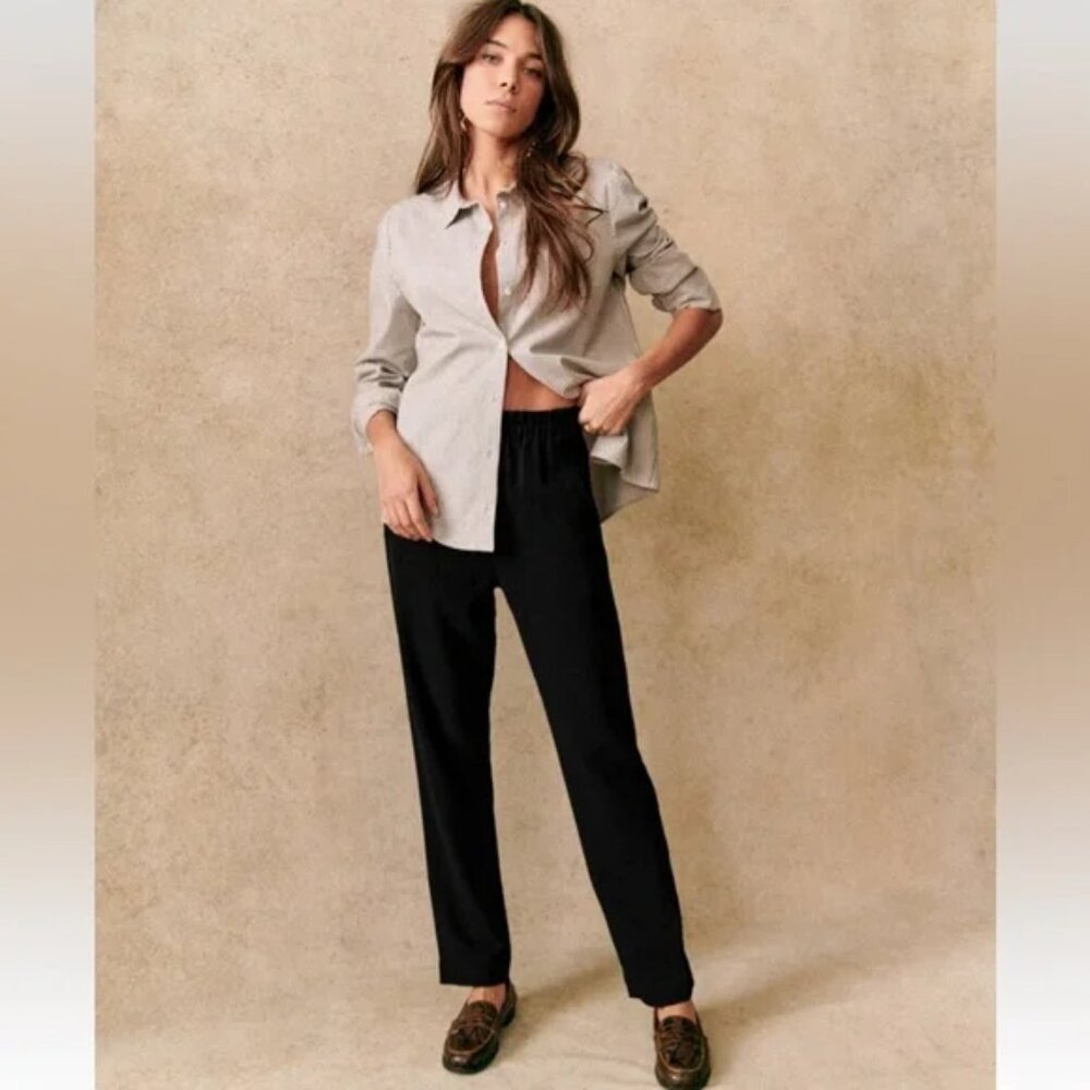 NWT Sezane ROSS trousers size US 2 black